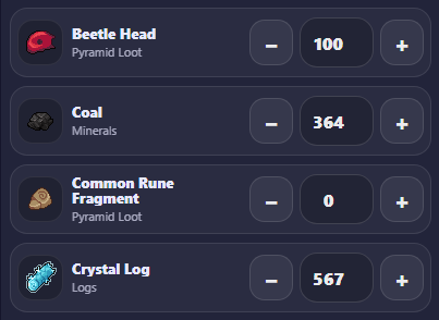 Inventory list preview